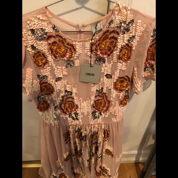 ASOS Dresses & Skirts - NWT Asos short sleeves sequin flower / Rose dress!